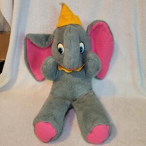 Vintage Walt Disney Dumbo Elephant Sitting Plush California Stuffed Toy Co USA